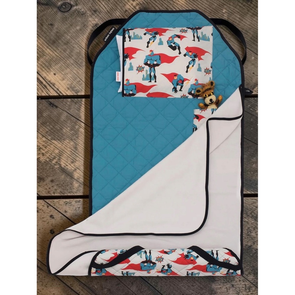 Urban Infant Tot Cot Nap Mat Urban Dude Superhero Blue Red Kids Preschool